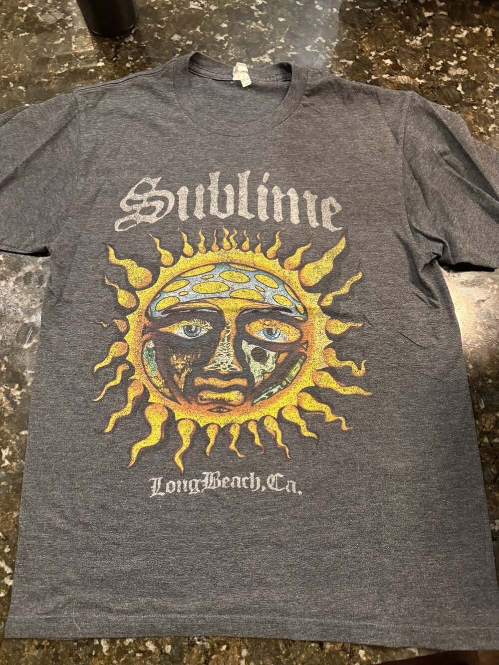 Vintage Sublime Long Beach CA Sun Graphic T-Shirt - Tee Styled Size M